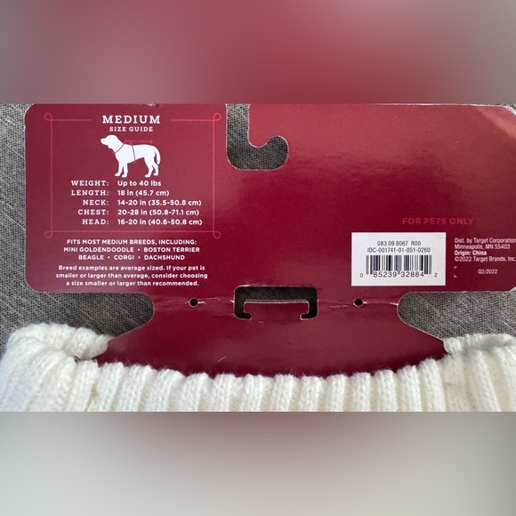 NWT Dog Christmas sweater (by Wondershop) and nwot dog socks- size M - Picture 6 of 7